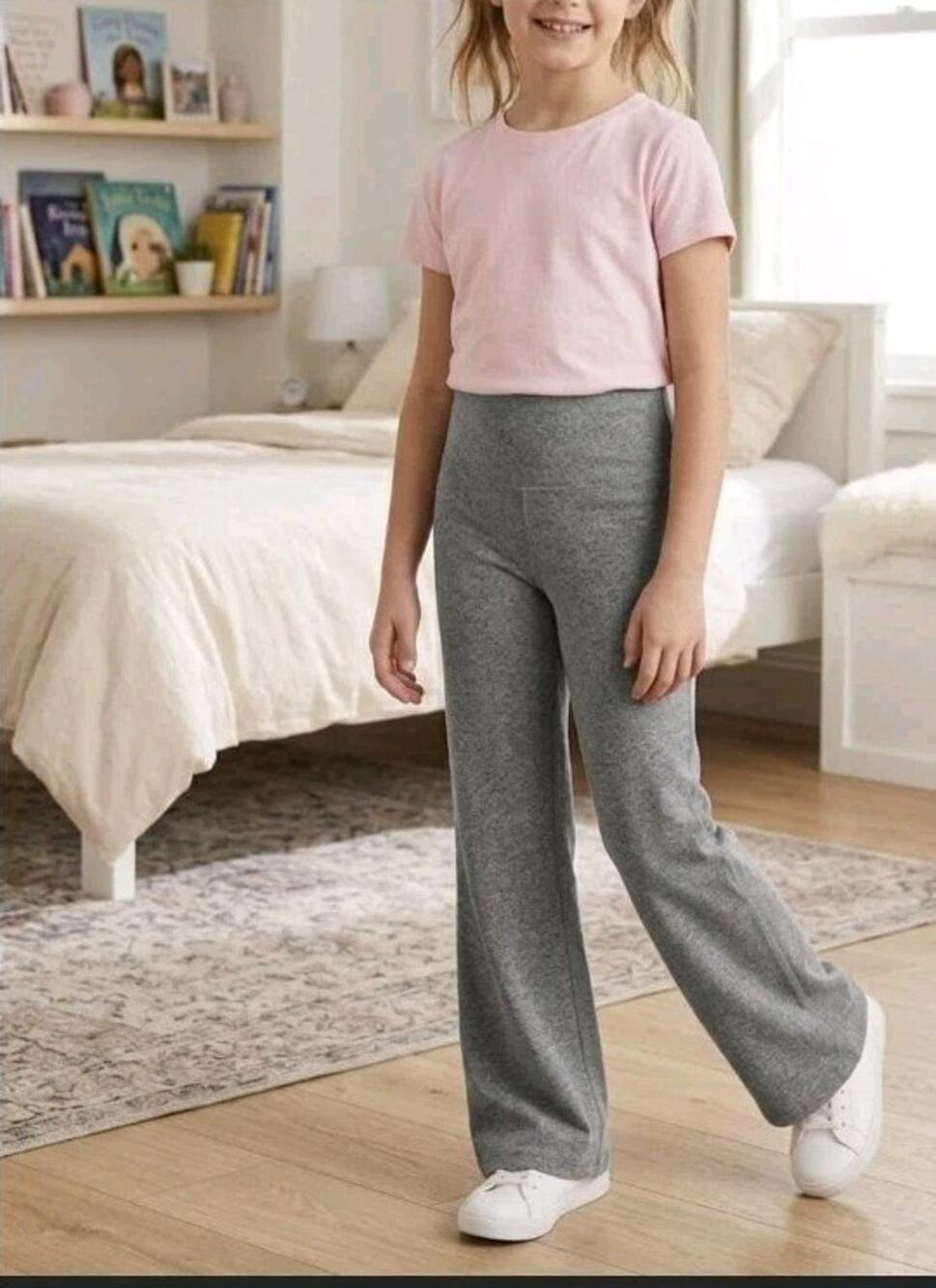 Abercrombie & Fitch Kids Dark Grey Foldover Flare Leggings Size 15/16
